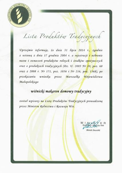 Elmak na liście produktów tradycyjnych