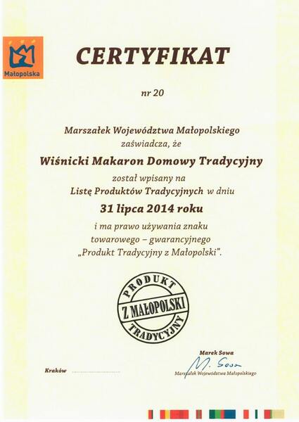 Produkt tradycyjny z Małopolski